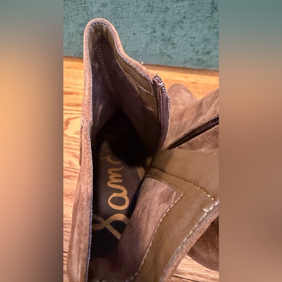 Sam Edelman Blake Brown Suede Ankle Boots Block Heel Size 10 - Picture 8 of 10